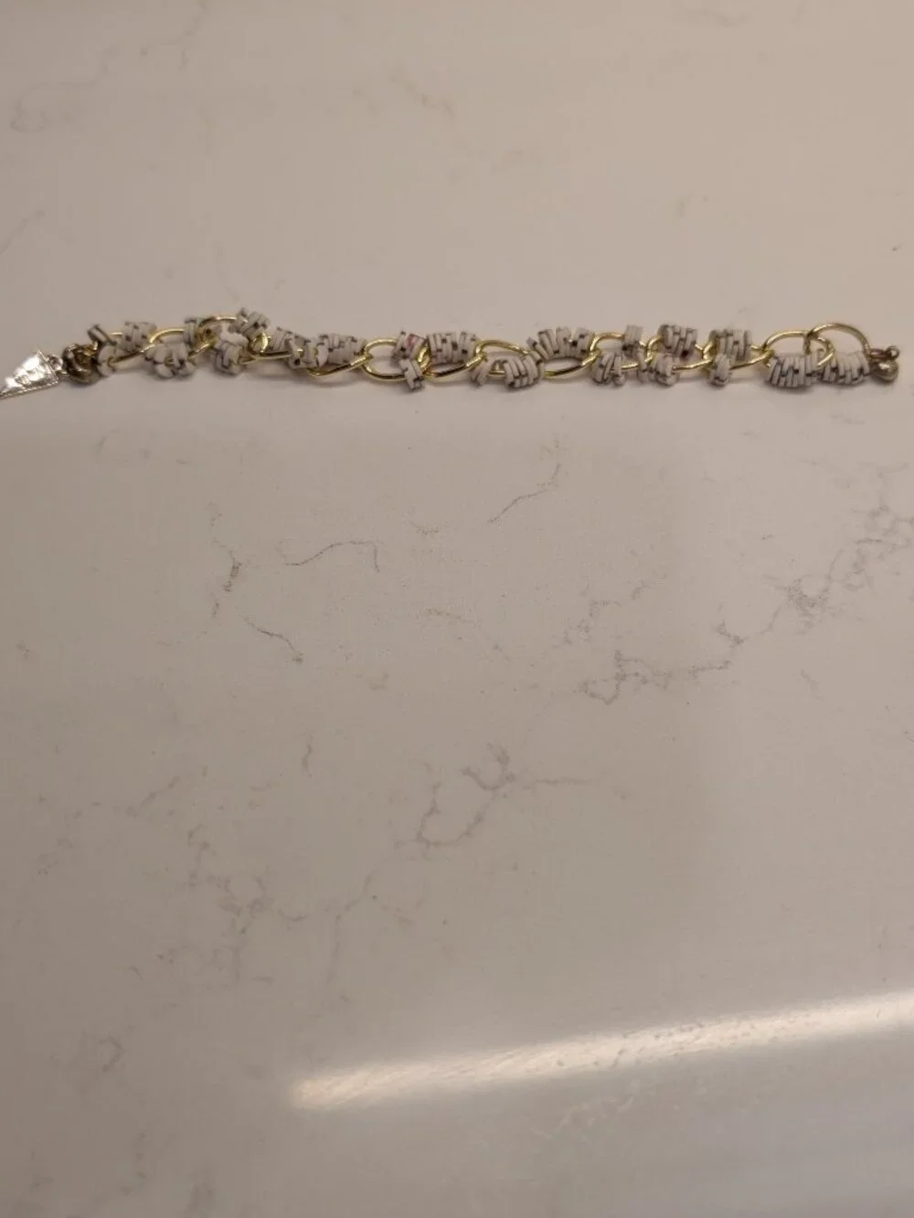 Erimish White Gold Link Magnetic Bracelet 7